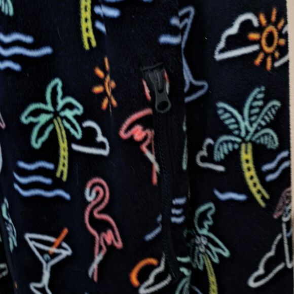 Chubbies Neon Lights Flamingo Palm Tree Full Zip Fleece Jacket Men's Large - Picture 3 of 5